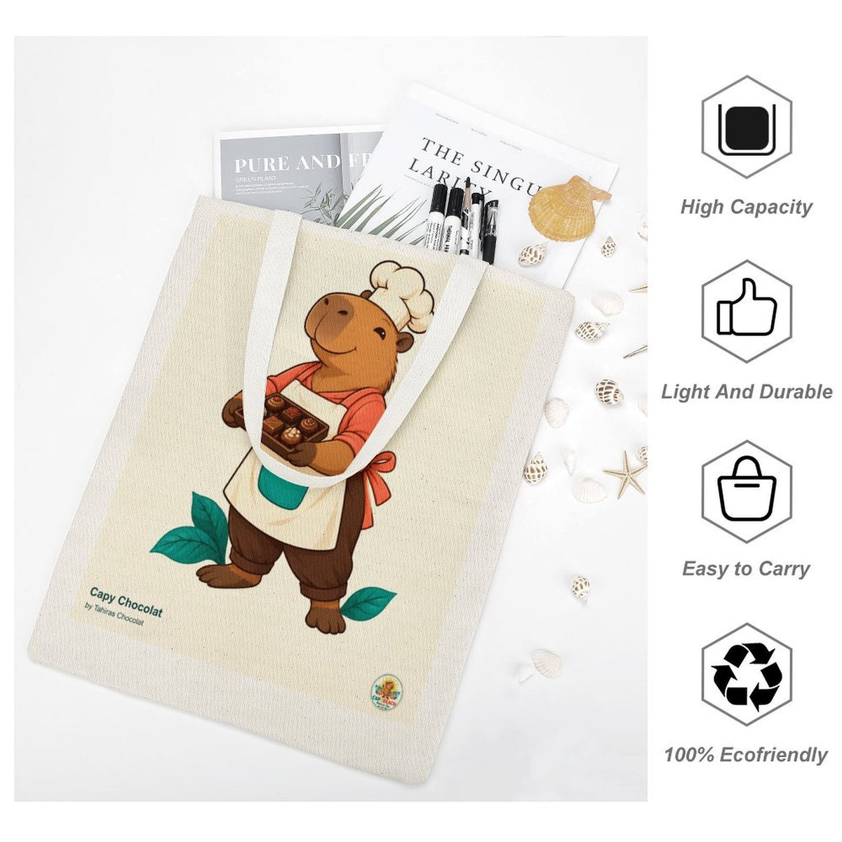 Sac en toile CAPYBEACH — Capy Chocolat · Femme · by Tahiras Chocolat