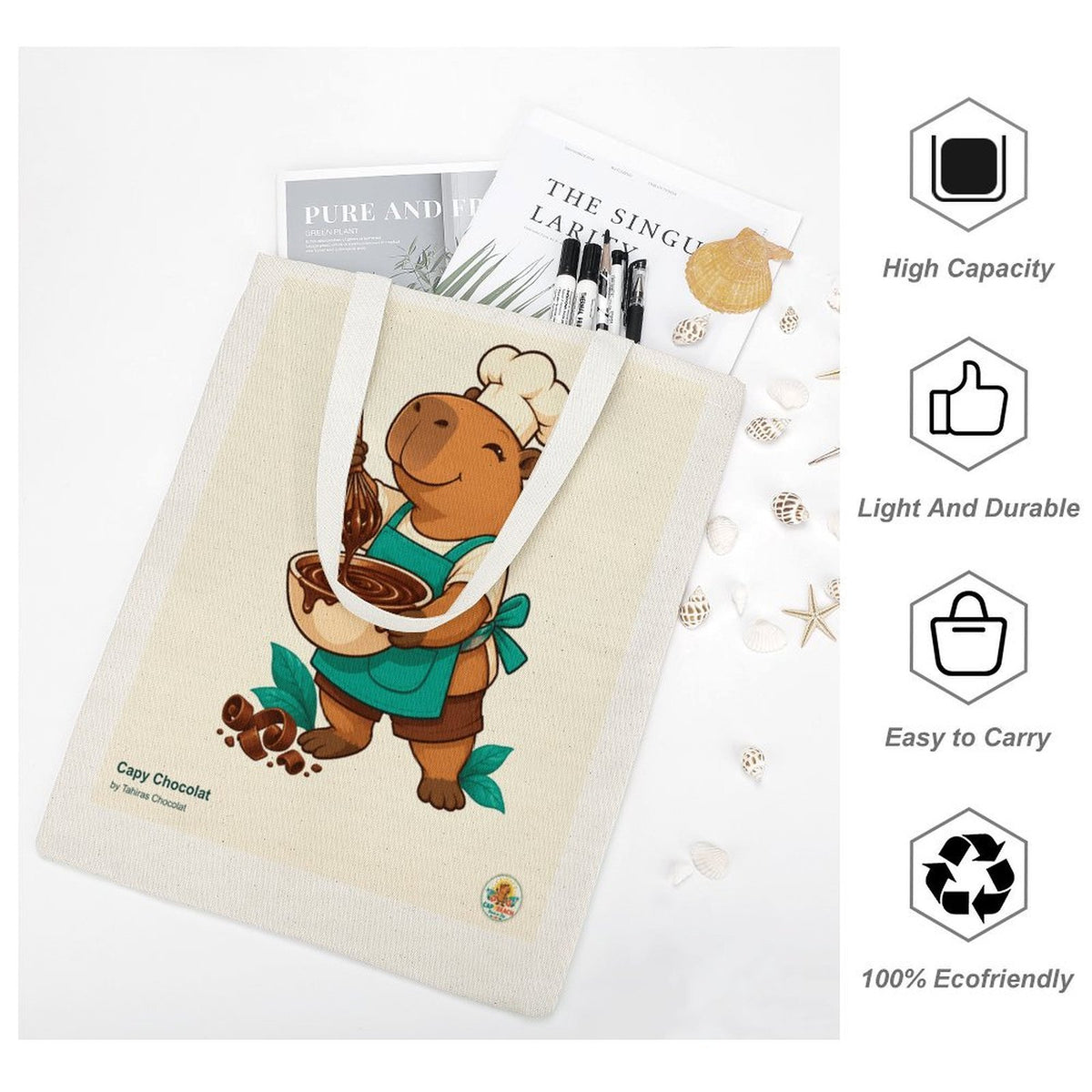 Sac en toile CAPYBEACH — Capy Chocolat · Garçon · by Tahiras Chocolat