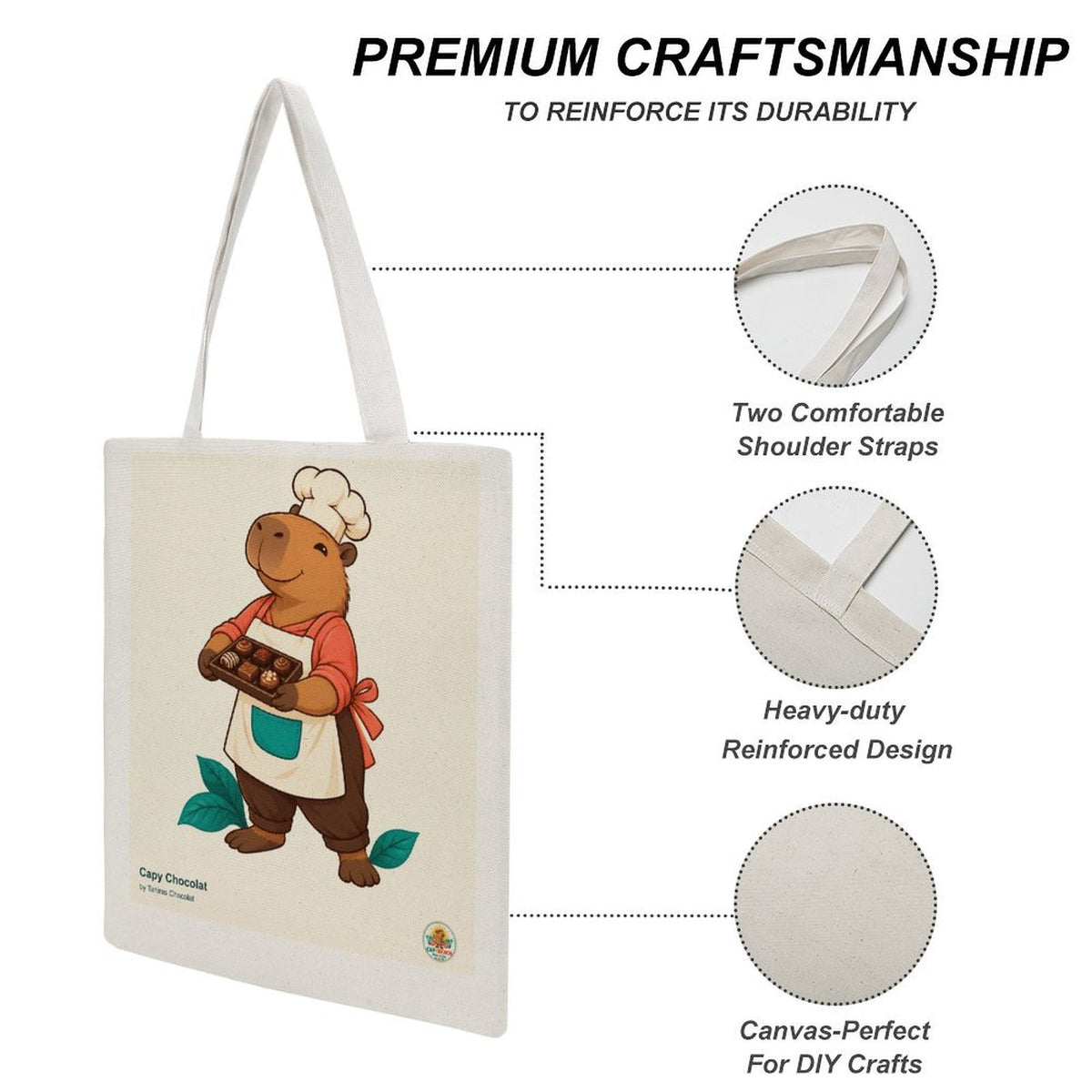 Sac en toile CAPYBEACH — Capy Chocolat · Femme · by Tahiras Chocolat