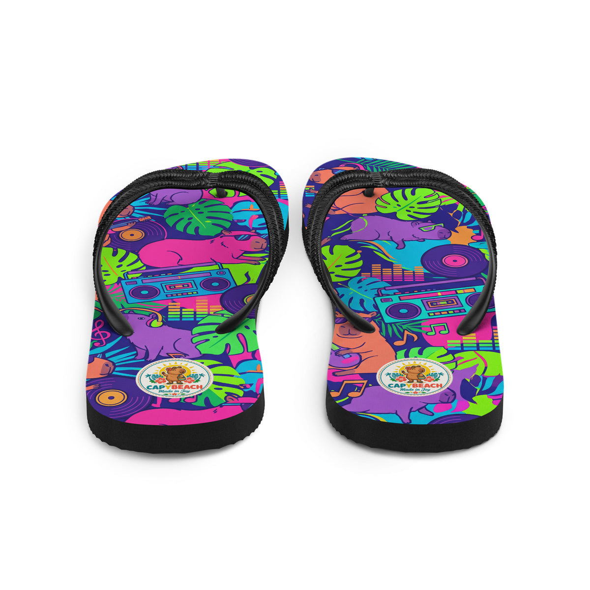 Tongs CAPYBEACH STREET Capybeat — motif DJ capybara urbain, vue 4