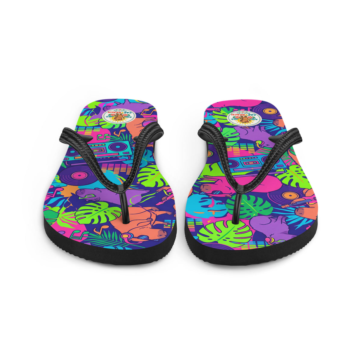Tongs CAPYBEACH STREET Capybeat — motif DJ capybara urbain, vue 5