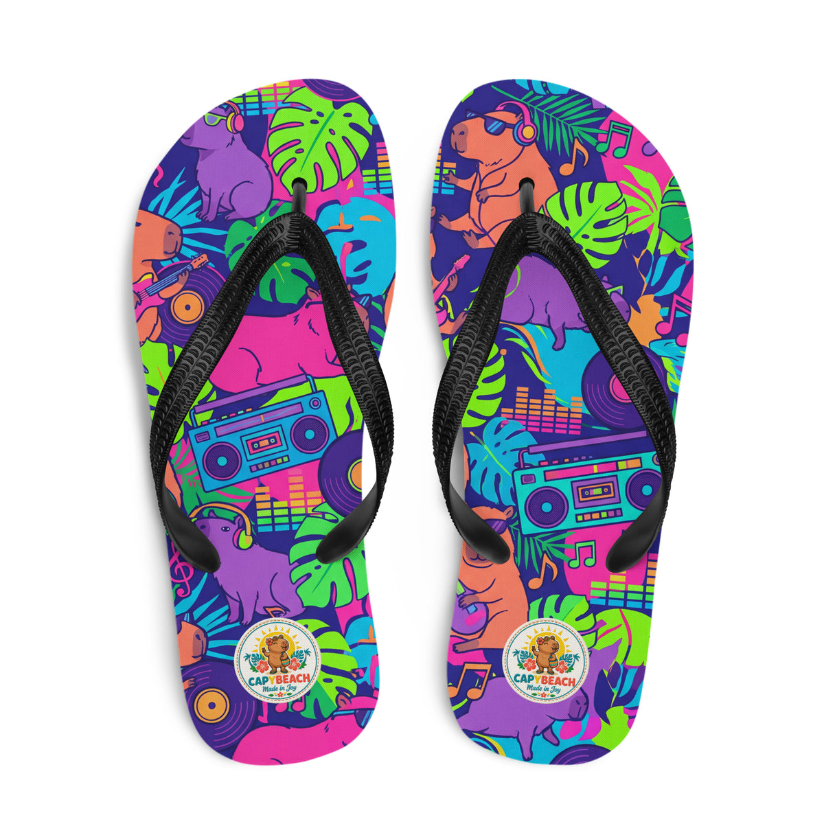 Tongs CAPYBEACH STREET Capybeat — motif DJ capybara urbain